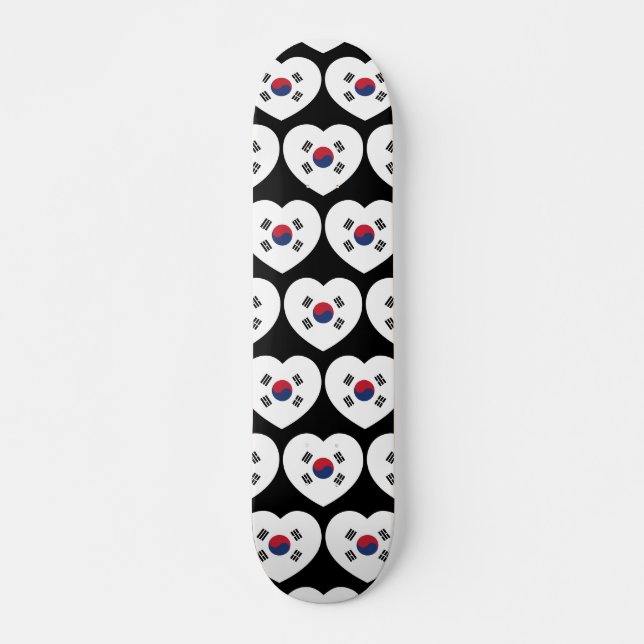 Südkorea-Flagge Herz Skateboard (Vorne)