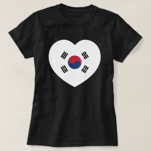 Südkorea-Flagge Herz T-Shirt