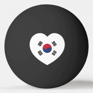 Südkorea-Flagge Herz Tischtennisball