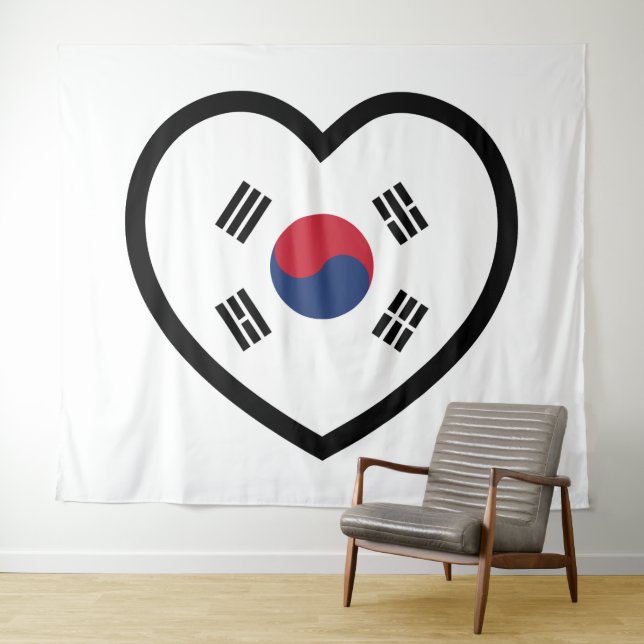 Südkorea-Flagge Herz Wandteppich (Beispiel (Horizontal))
