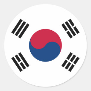 Südkorea-Flagge Runder Aufkleber
