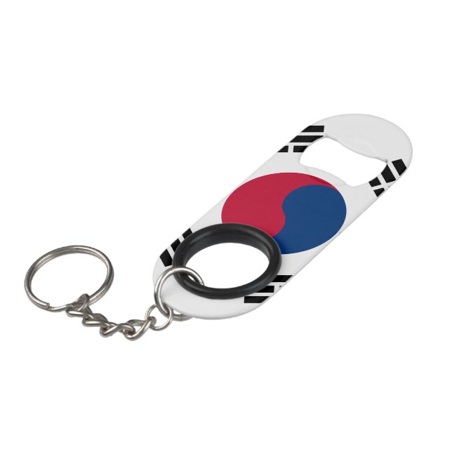 Südkorea-Flagge Schlüsselanhänger Flaschenöffner (Vorderseite Schrägansicht)