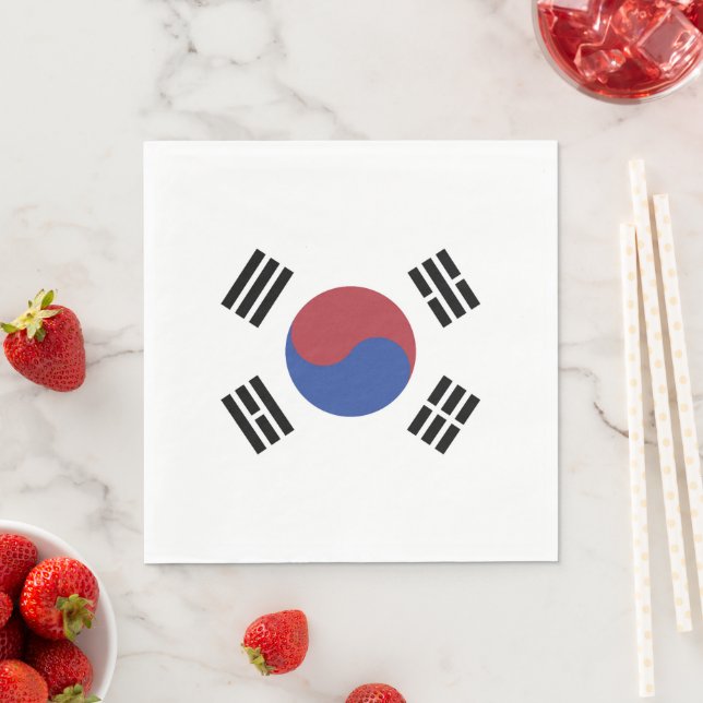 Südkorea-Flagge Serviette (Beispiel)