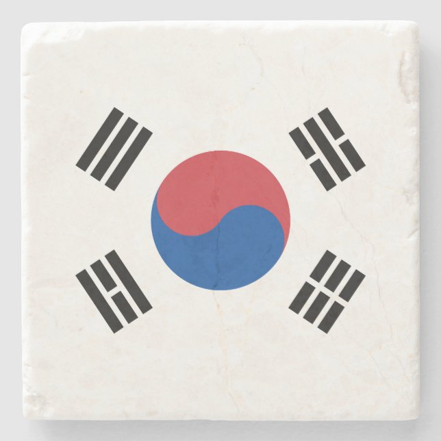 Südkorea-Flagge Steinuntersetzer (Vorderseite)