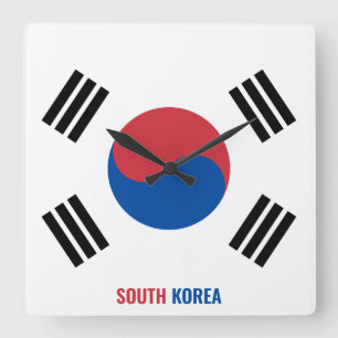 Südkorea-Flagge strahlend patriotisch Quadratische Wanduhr