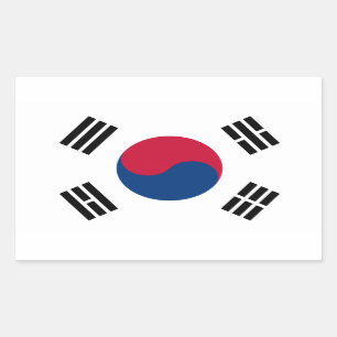 Südkorea-Flaggen-Aufkleber Rechteckiger Aufkleber