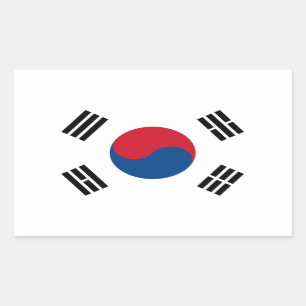 Südkorea-Flaggen-Aufkleber Rechteckiger Aufkleber
