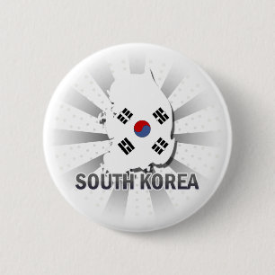 Südkorea-Flaggen-Karte 2,0 Button