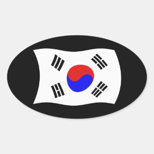 Südkorea Flaggenaufkleber Ovaler Aufkleber