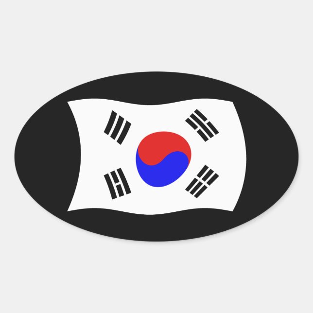 Südkorea Flaggenaufkleber Ovaler Aufkleber (Vorderseite)