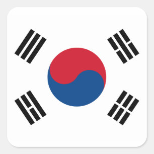 Südkorea Flaggenaufkleber Quadratischer Aufkleber