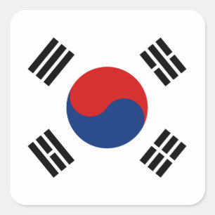Südkorea Flaggenaufkleber Quadratischer Aufkleber