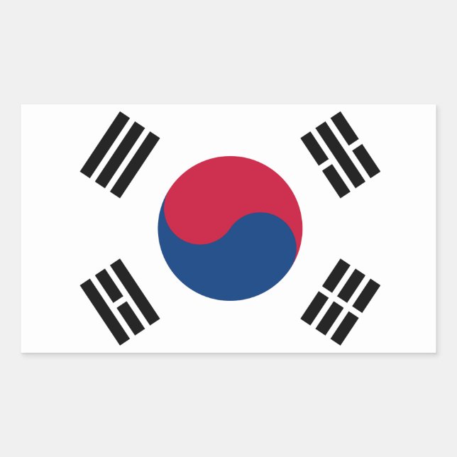 Südkorea Flaggenaufkleber Rechteckiger Aufkleber (Vorderseite)