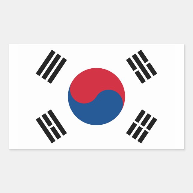 Südkorea Flaggenaufkleber Rechteckiger Aufkleber (Vorderseite)