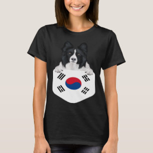 Südkorea Flaggengrenzenloser-Hund in der Tasche T-Shirt