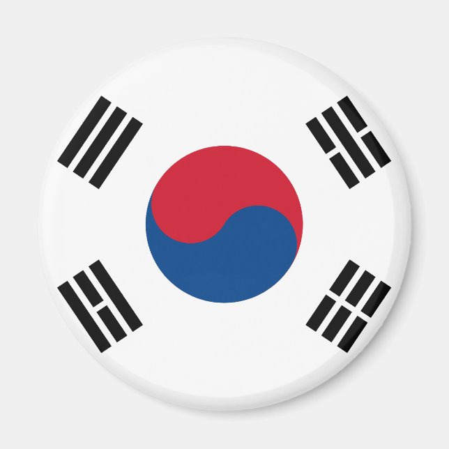 Südkorea Flaggenmagnet Magnet (Vorne)