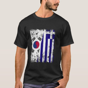 Südkorea Griechenland Halbe Flagge Südkoreanisch G T-Shirt