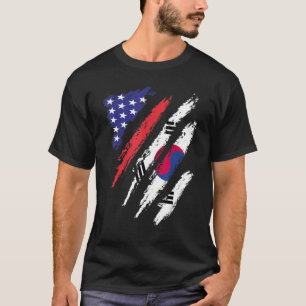 Südkorea Große Flagge USA Patriot Herita T-Shirt
