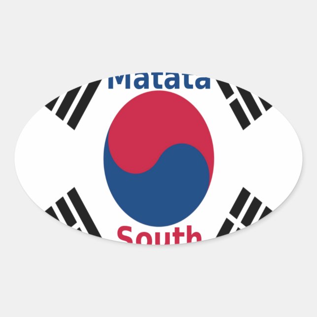 Südkorea Hakuna Matata Art Print/Graphic Ovaler Aufkleber (Vorderseite)