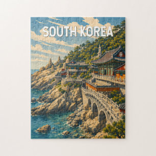 Südkorea Illustration Reise Kunst Vintage