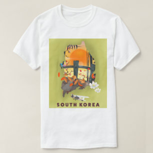 Südkorea illustrierte Landkarte Poster T-Shirt