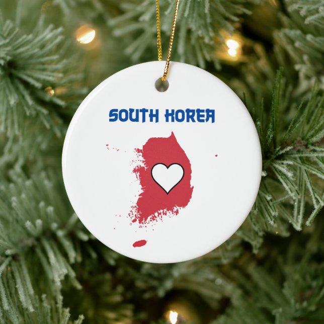 Südkorea-Karte Keramik Ornament (Baum)