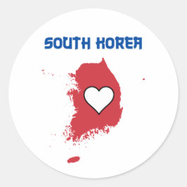 Südkorea-Karte Runder Aufkleber