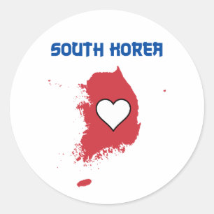 Südkorea-Karte Runder Aufkleber