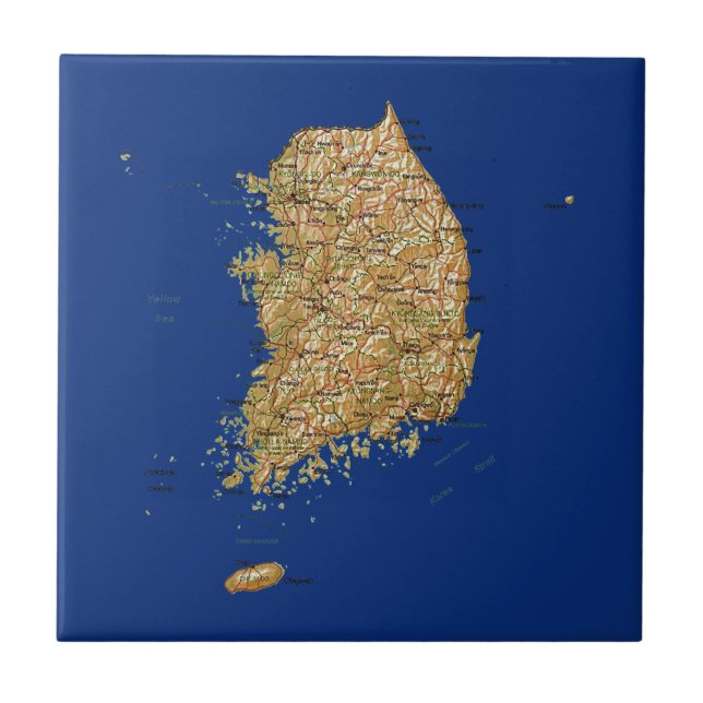 Südkorea-Kartenkachel Fliese (Vorderseite)