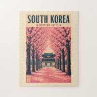 Südkorea-Kirschblüten-Illustration Reise Kunst