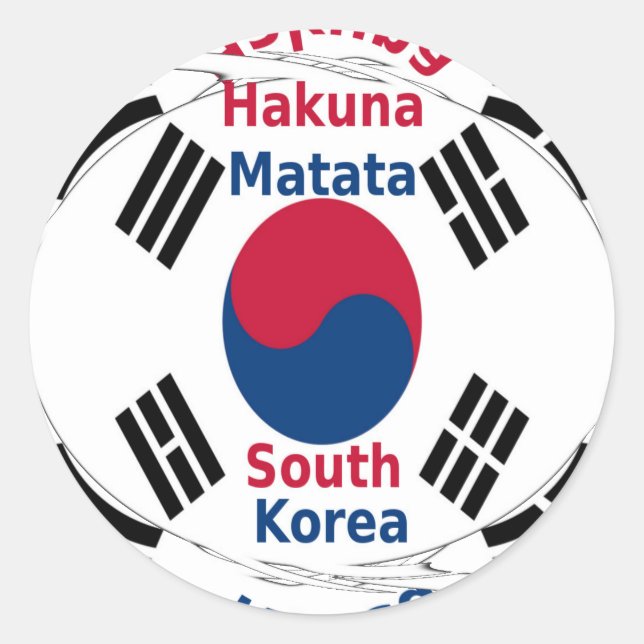 Südkorea - Landesfarben für Flaggen Art Print/Grap Runder Aufkleber (Vorderseite)