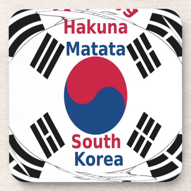 Südkorea - Landesfarben für Flaggen Art Print/Grap Untersetzer (Vorderseite)