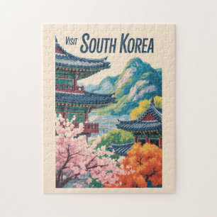 Südkorea Landschaft Illustration Reise Kunst
