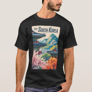 Südkorea Landschaft Illustration Reise Kunst T-Shirt