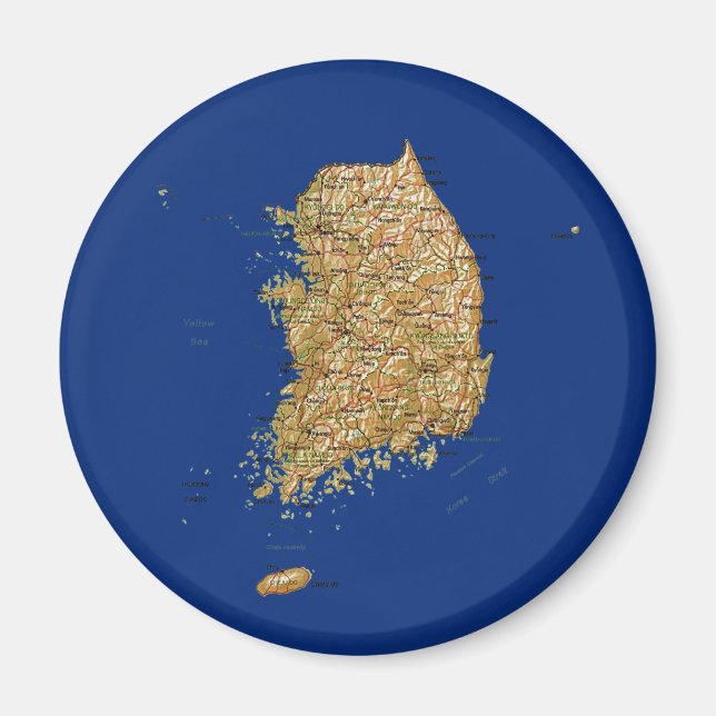 Südkorea Mappnet Magnet (Vorne)