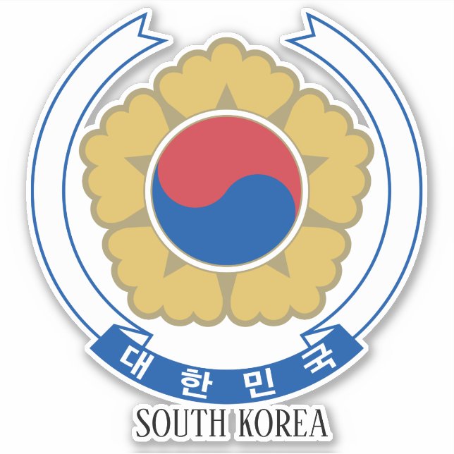 Südkorea NationalEmblem Patriotic Aufkleber (Vorderseite)