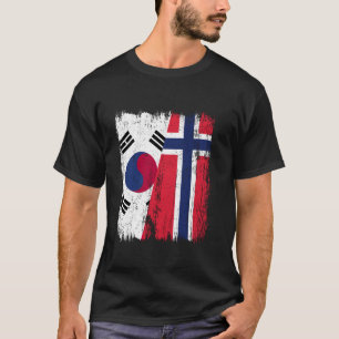 Südkorea Norwegen Halbfahne Südkoreas Norwegen T-Shirt