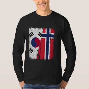 Südkorea Norwegen Halbfahne Südkoreas Norwegen T-Shirt