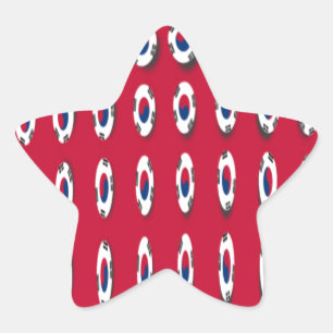 Südkorea Polka Dot Flag Art Design: Eine rote Basi Stern-Aufkleber