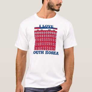 Südkorea Polka Dot Flag Art Design: Eine rote Basi T-Shirt