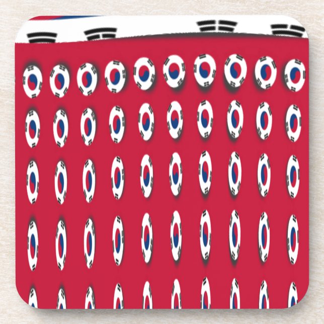Südkorea Polka Dot Flag Art Design: Eine rote Basi Untersetzer (Vorderseite)