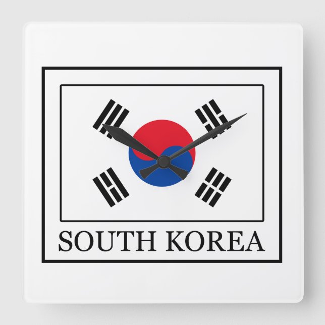 Südkorea Quadratische Wanduhr (Vorderseite)