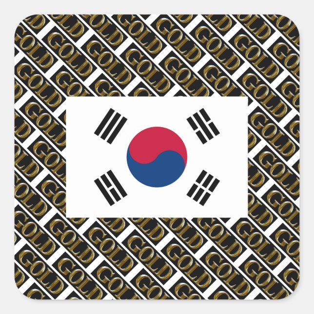 SÜDKOREA QUADRATISCHER AUFKLEBER (Vorderseite)