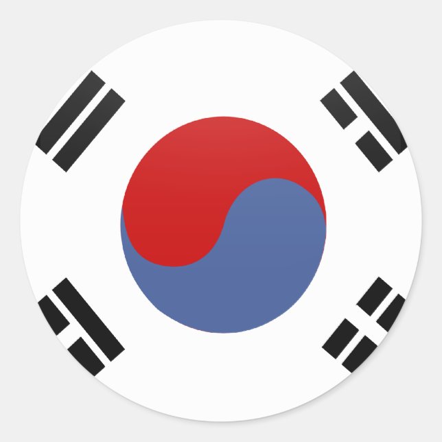 Südkorea - Qualitätsflaggenkreislauf Runder Aufkleber (Vorderseite)