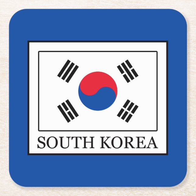 Südkorea Rechteckiger Pappuntersetzer (Vorderseite)