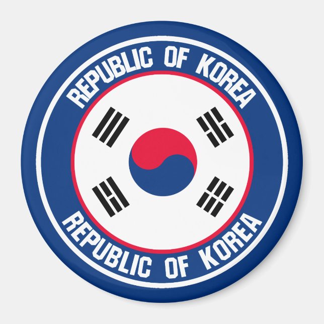 Südkorea-Runde Magnet (Vorne)
