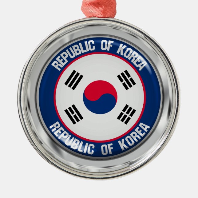Südkorea-Runde Ornament Aus Metall (Vorne)