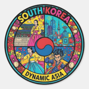 SÜDKOREA RUNDER AUFKLEBER