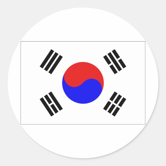 Südkorea Runder Aufkleber (Vorderseite)