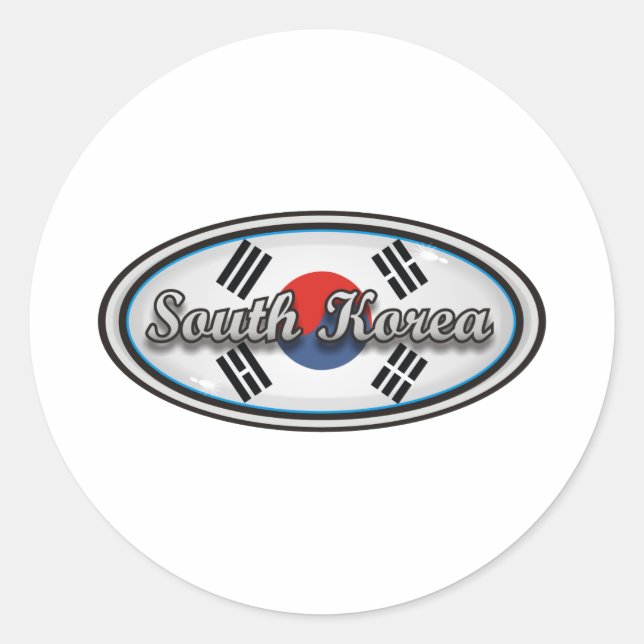 Südkorea Runder Aufkleber (Vorderseite)